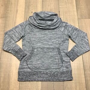 L.L.‎ Bean Sweatshirt Womens Size PM Gray Cozy Pullover Cowl Neck Pocket Travel